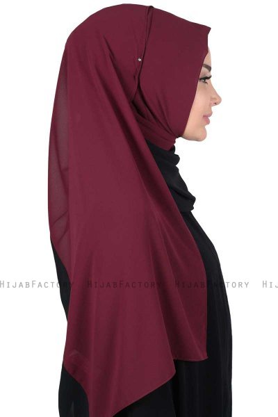 Ylva - Blomme & Sort Praktisk Chiffon Hijab