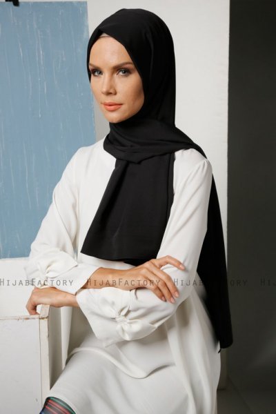 Zahra Svart Crepe Hijab Mirach 110021a