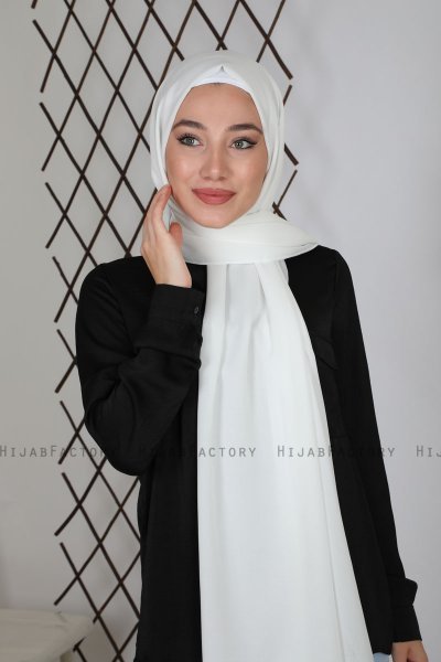 Zahra - Hvid Crepe Hijab - Mirach