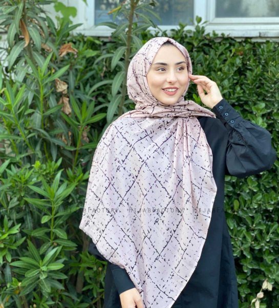 Zakiyah - Beige Mønstred Bomuld Hijab