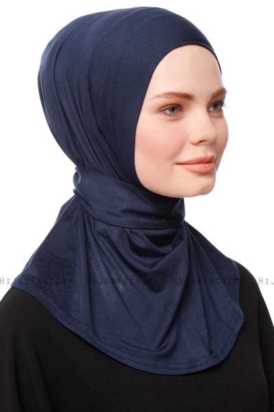 Zeliha - Marine Blå Praktisk Viskos Hijab
