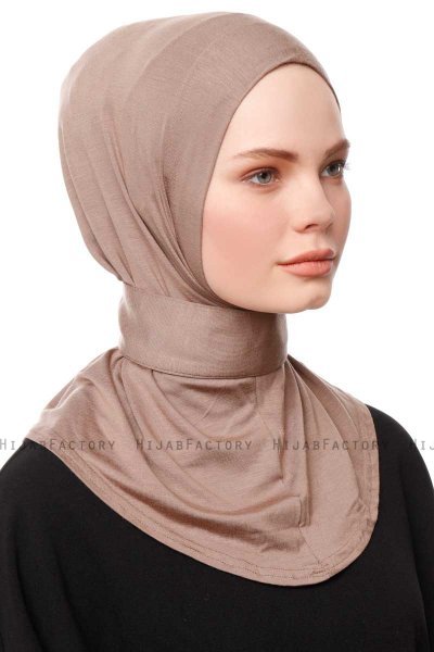 Zeliha - Mørk Taupe Praktisk Viskos Hijab