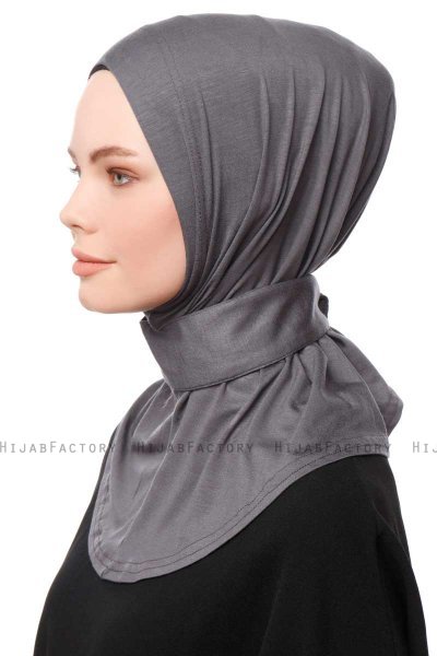 Zeliha - Mørkegrå Praktisk Viskos Hijab