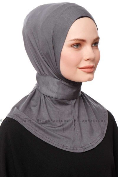 Zeliha - Mørkegrå Praktisk Viskos Hijab