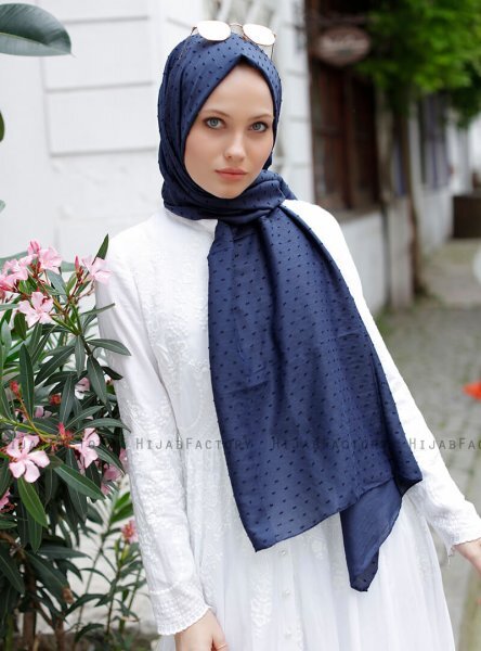 Malika - Marine Blå Hijab - Sal Evi