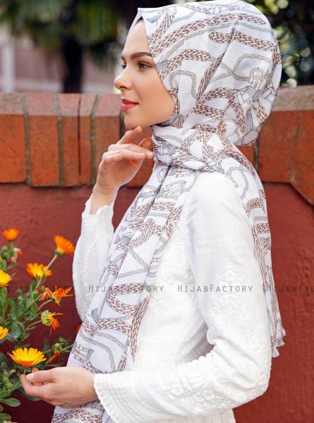Zuleika - Brun Mønstrede Hijab - Sal Evi